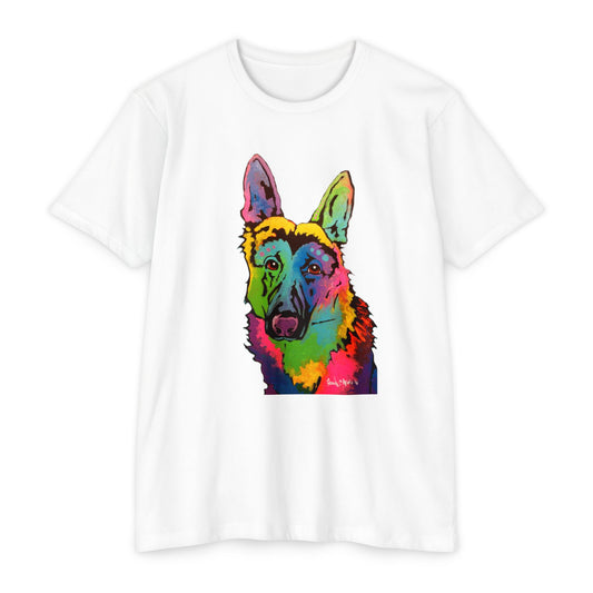 Vibrant Dog Art T-Shirt, Colorful Pet Shirt, Unisex Graphic Tee, Gift for Dog Lovers, Casual Wear featuring artwork by noto the artist