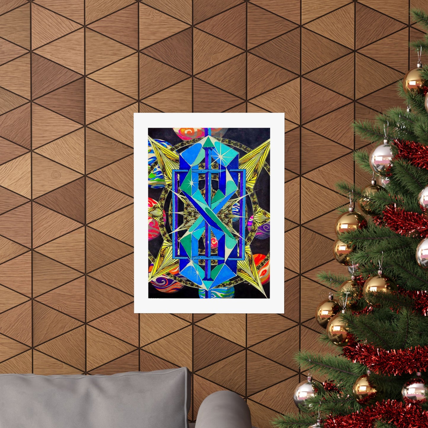 "Infinity" poster print of artwork hand illustrated by Noto the artist. Vibrant Geometric Art Poster, Colorful Wall Decor, Abstract Home Decoration, Modern Art Print, Unique Gift for Art Lovers