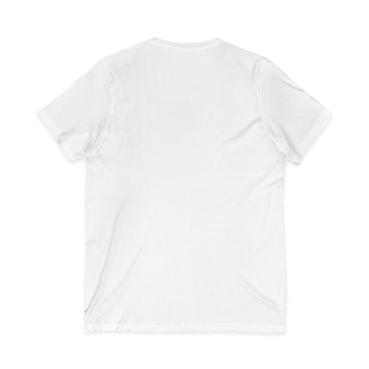 "Particle of an Explosion of Nature" Botanical Mosaic V-Neck Tee — Geometric Succulent Art T-Shirt