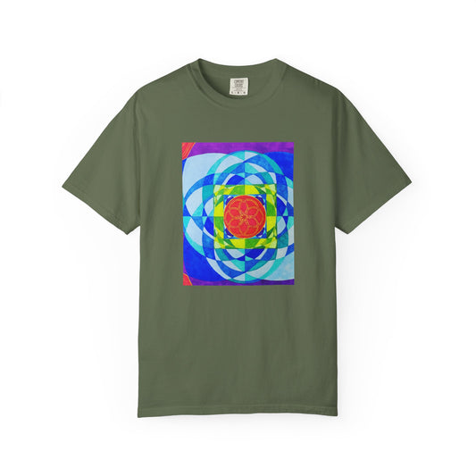 Squared Circle T-Shirt -Artwork by F Noto. Colorful Art Tee for Creative Souls, Gifts, Casual Wear, Art Enthusiasts, Festivals
