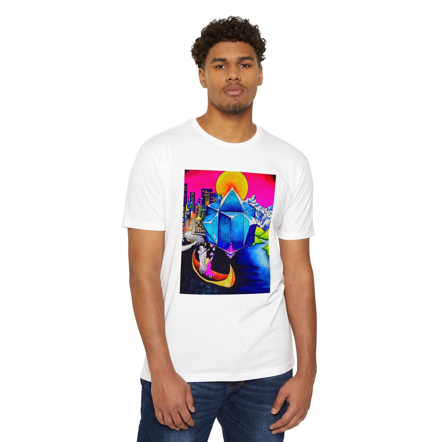 "create your world" Tshirt with artwork by Noto the artistVibrant Graphic T-Shirt with Dreamy Landscape Design, Unisex Tee for Everyday Wear, Perfect for Gift Giving, Casual Outfits, Art Enthusiasts