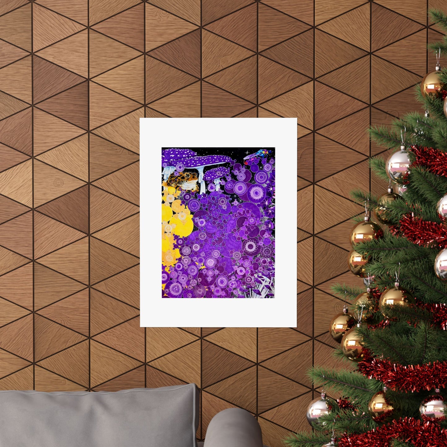 "Atoms of a Toad's World" Abstract Purple Galaxy Poster — Matte Vertical Art Print Artwork by Noto the Artist