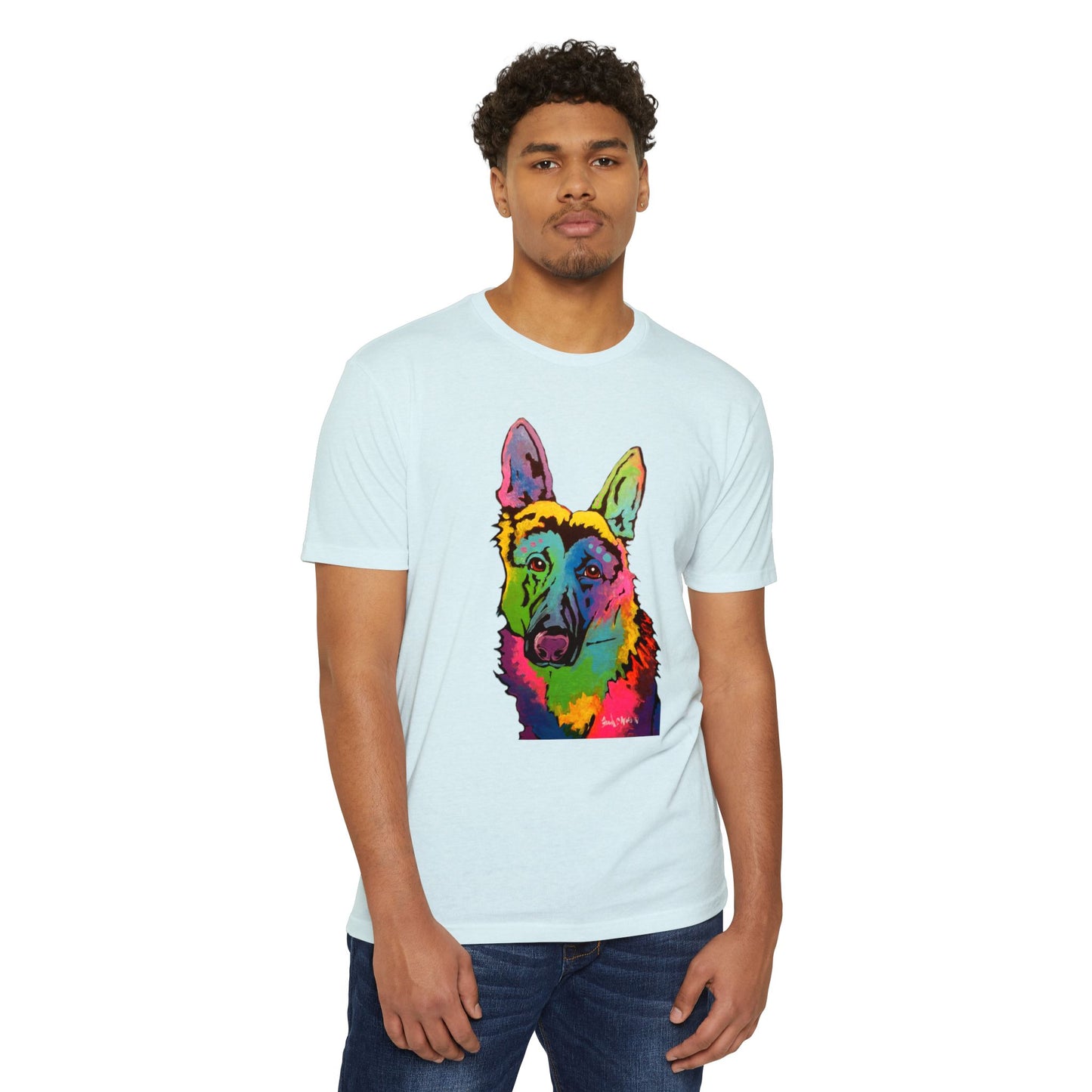 Vibrant Dog Art T-Shirt, Colorful Pet Shirt, Unisex Graphic Tee, Gift for Dog Lovers, Casual Wear featuring artwork by noto the artist