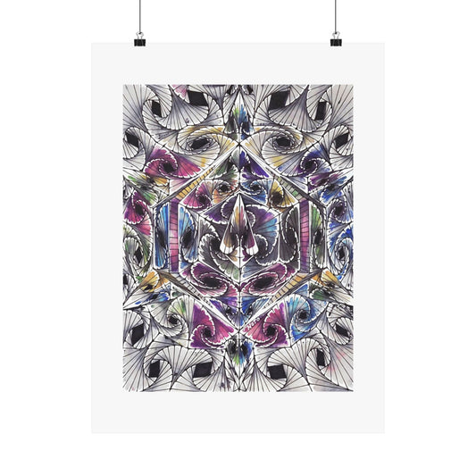 "Waves of Reality" poster print. Artistic Matte Vertical Posters | Colorful Wall Art Decor, Mandala Prints, Home Aesthetics, Zen Room Decor, Unique Gift Ideas