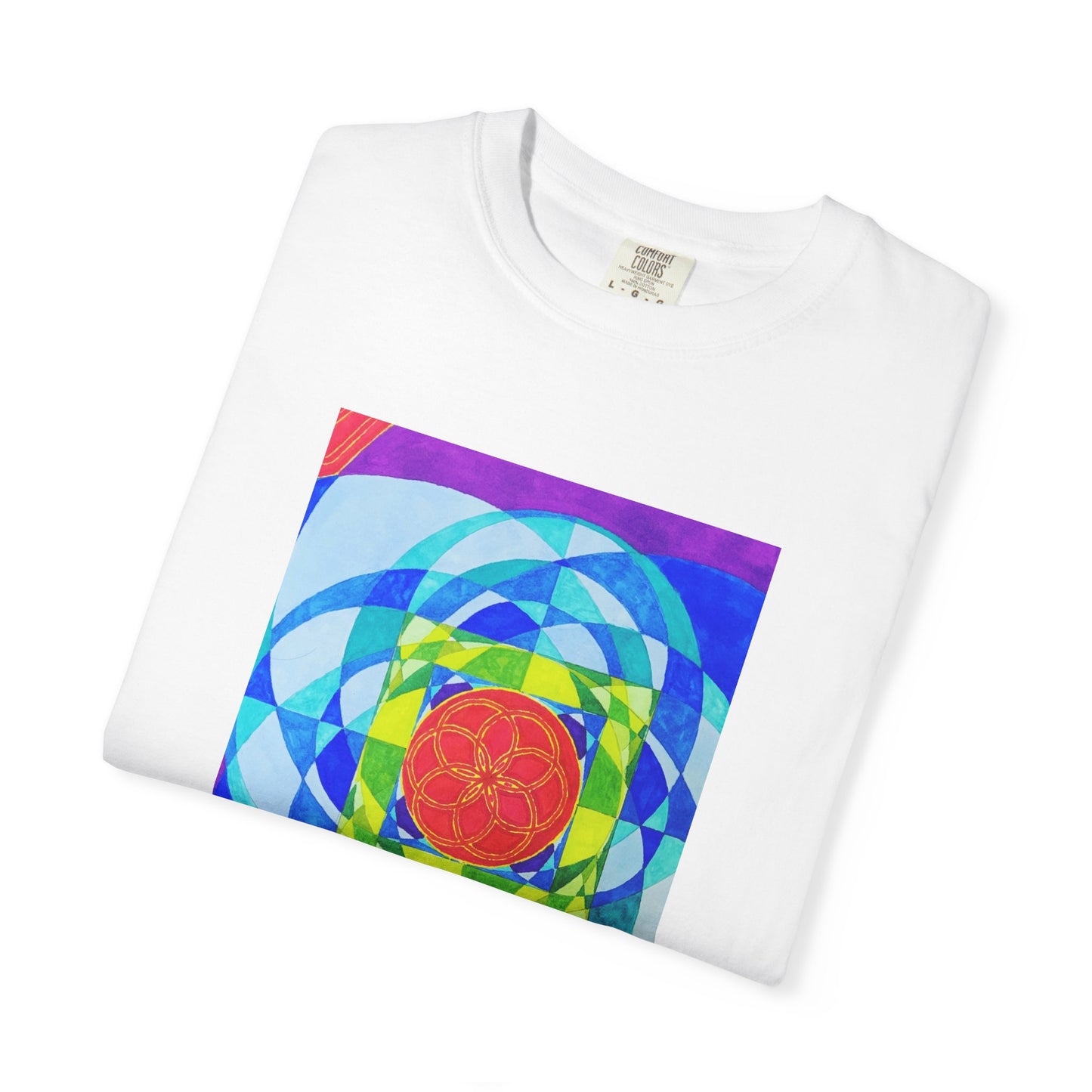 Squared Circle T-Shirt -Artwork by F Noto. Colorful Art Tee for Creative Souls, Gifts, Casual Wear, Art Enthusiasts, Festivals