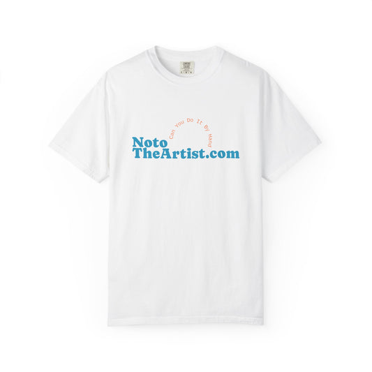 Garment-Dyed T-Shirt with Artwork by Noto the Artist "Blue Chameleon".  From 0riginal hand drawn work by mississppi artist Frank Noto