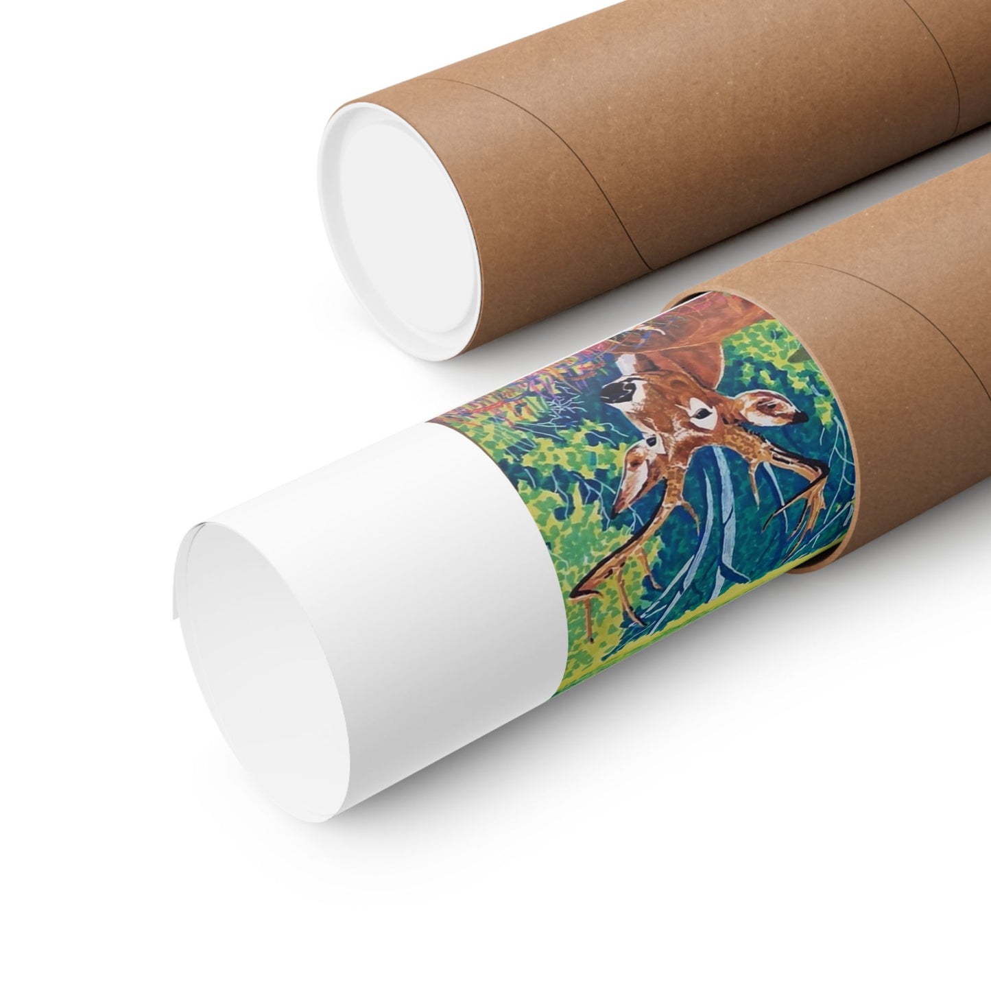 "White-tailed Dream" poster print by Frank Noto Deer Collage Matte Vertical Poster — Colorful Wildlife Art Print