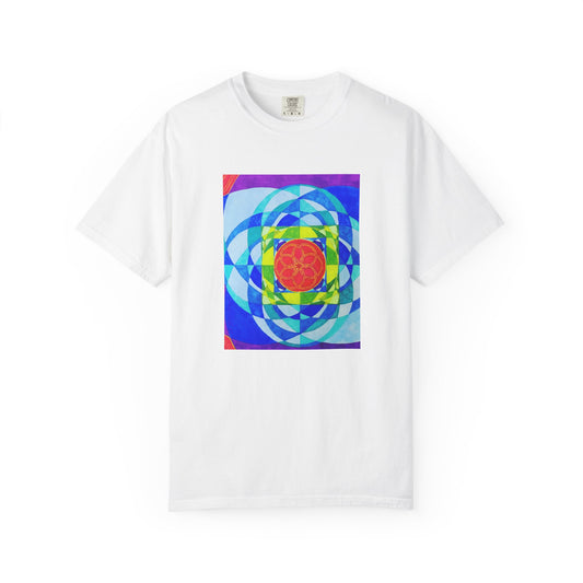 Squared Circle T-Shirt -Artwork by F Noto. Colorful Art Tee for Creative Souls, Gifts, Casual Wear, Art Enthusiasts, Festivals