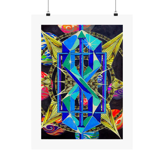"Infinity" poster print of artwork hand illustrated by Noto the artist.  Vibrant Geometric Art Poster, Colorful Wall Decor, Abstract Home Decoration, Modern Art Print, Unique Gift for Art Lovers