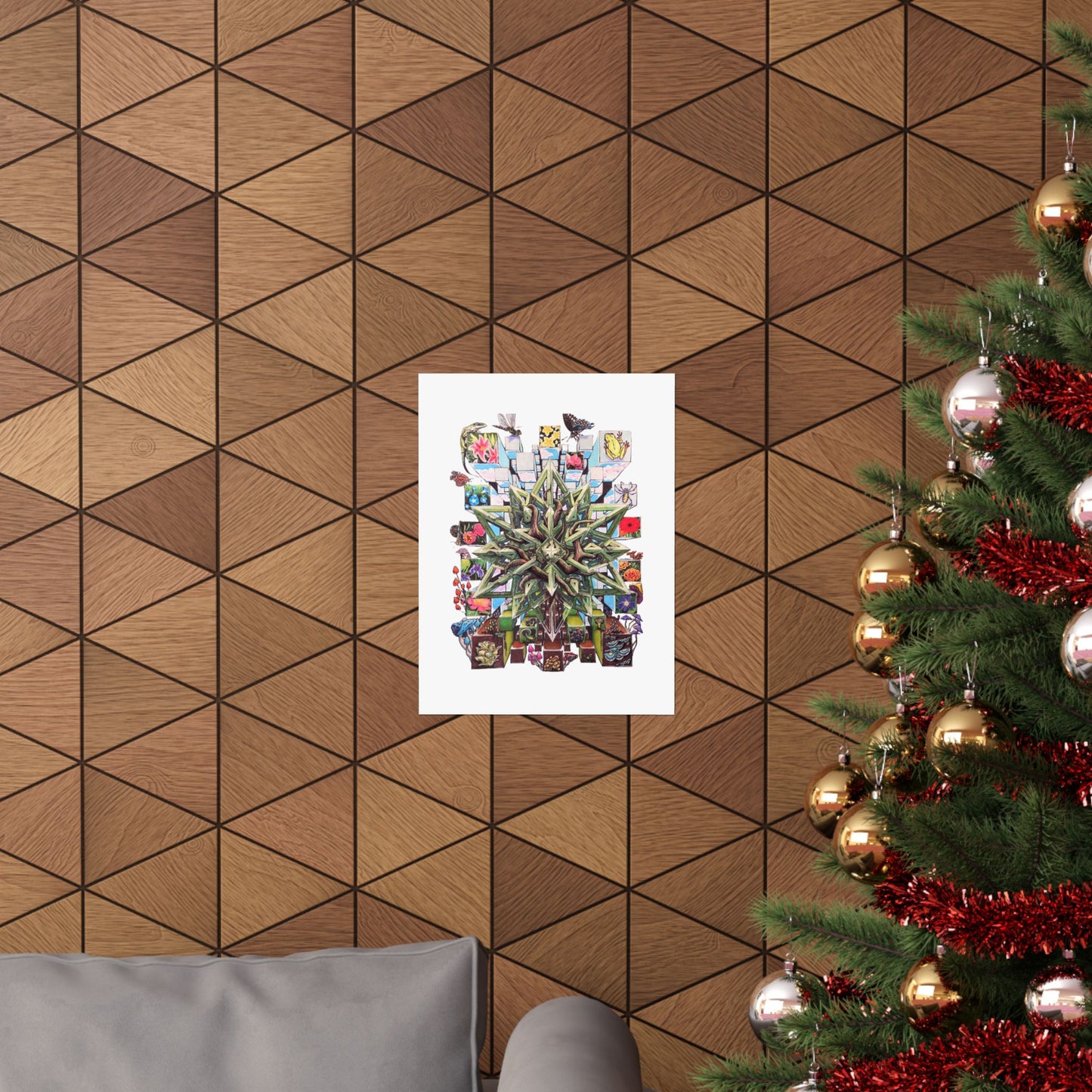 " Particle of an Explosion of Nature" Botanical Geometric Poster — Succulent Star Matte Vertical Wall Art