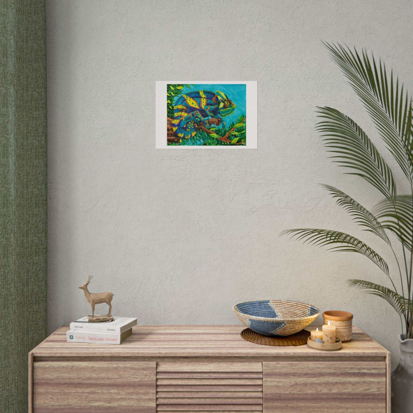 "Blue Chameleon" poster print of artwork by mississippi artist Frank Noto