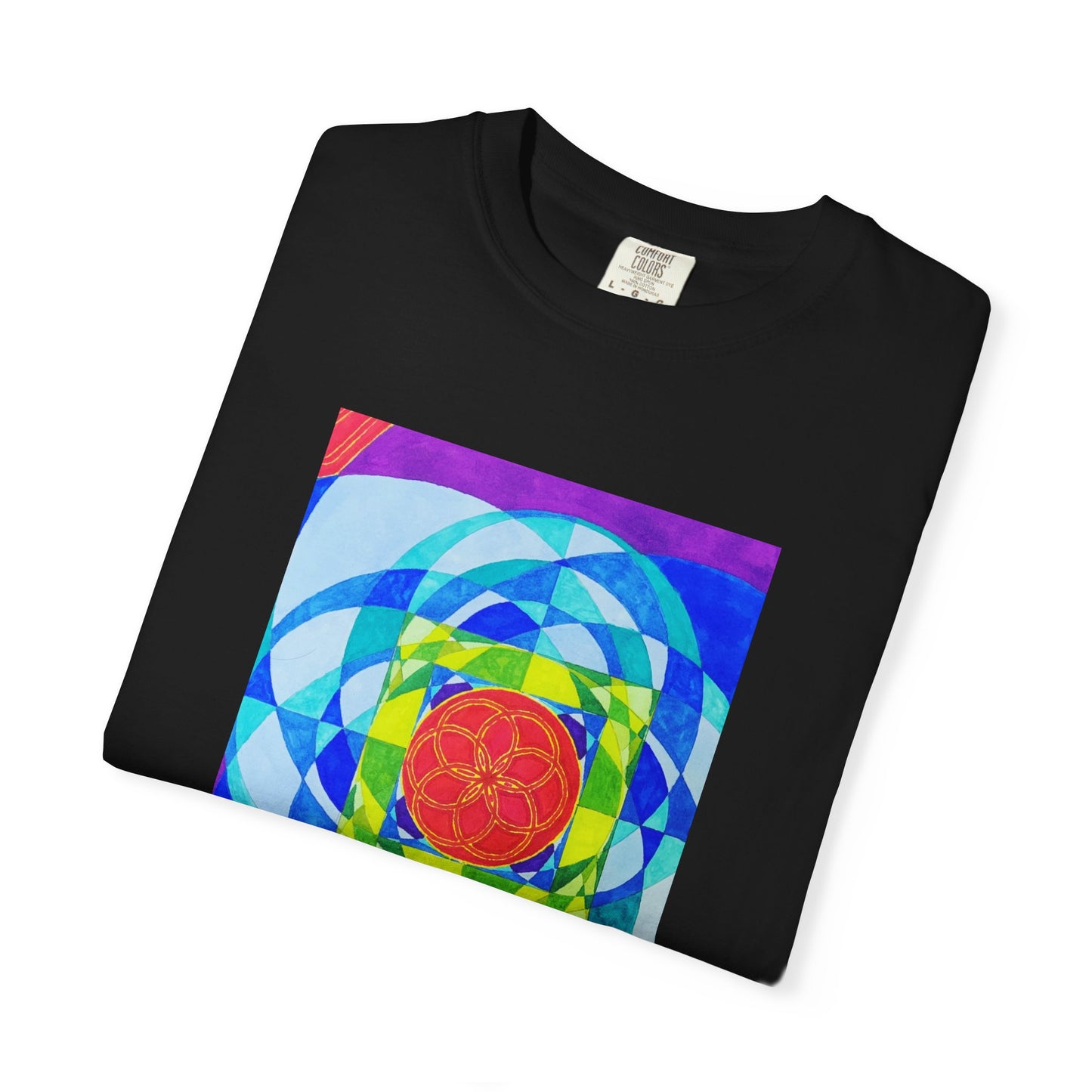 Squared Circle T-Shirt -Artwork by F Noto. Colorful Art Tee for Creative Souls, Gifts, Casual Wear, Art Enthusiasts, Festivals
