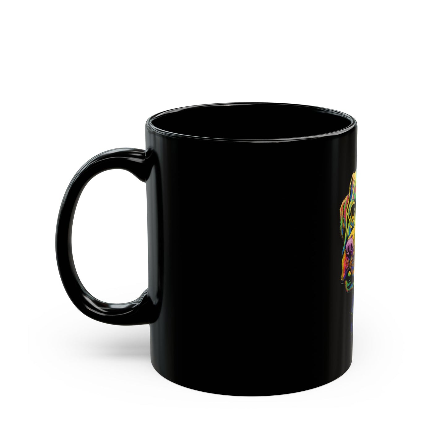 "Rainbow Lab" mug featuring artwork by Noto the Artist. Vibrant Dog Art Mug, Colorful Pet Lover Gift, Unique Dog Owner Mug, Dog Lover's Coffee Cup, Ideal for Birthdays & Holidays
