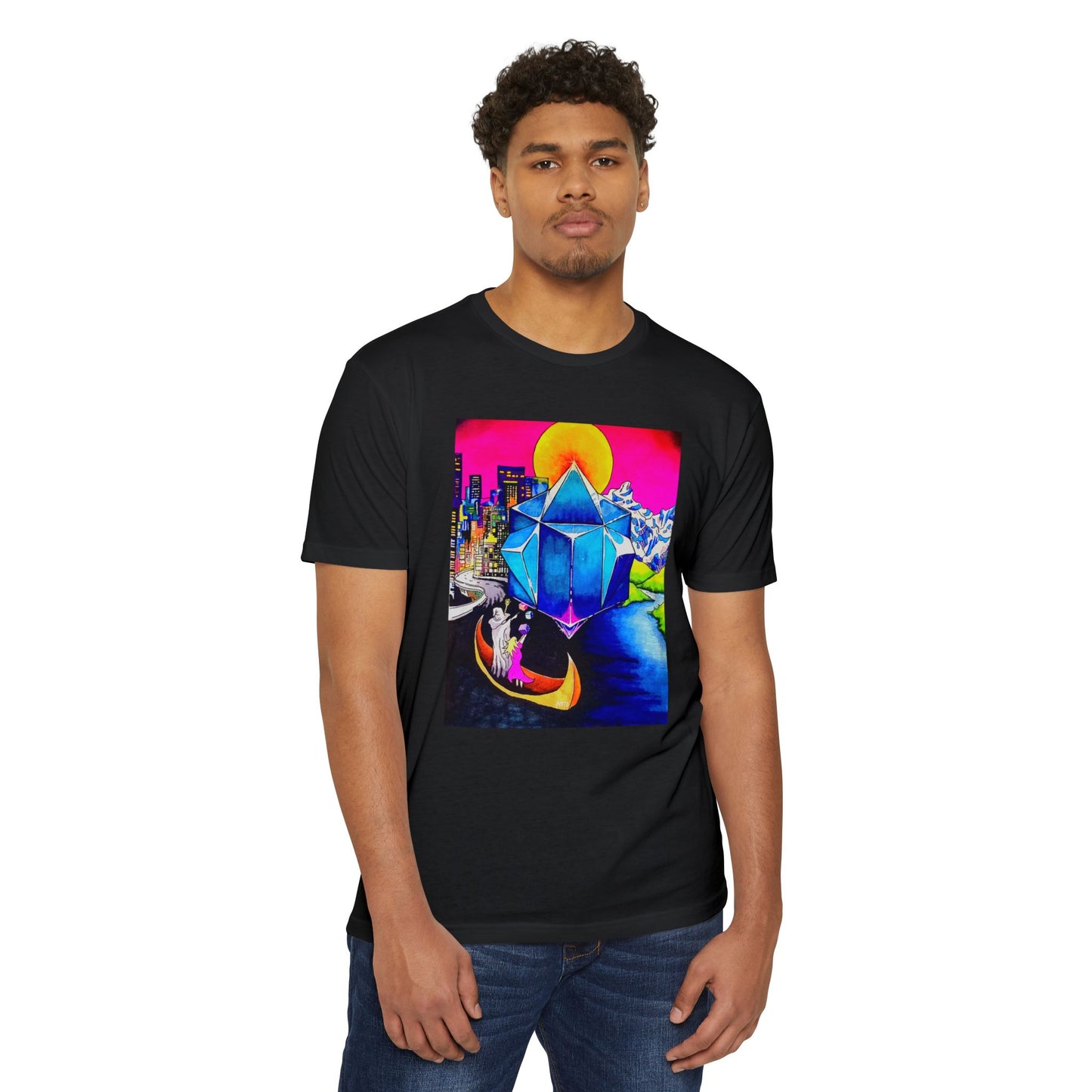 "create your world" Tshirt with artwork by Noto the artistVibrant Graphic T-Shirt with Dreamy Landscape Design, Unisex Tee for Everyday Wear, Perfect for Gift Giving, Casual Outfits, Art Enthusiasts