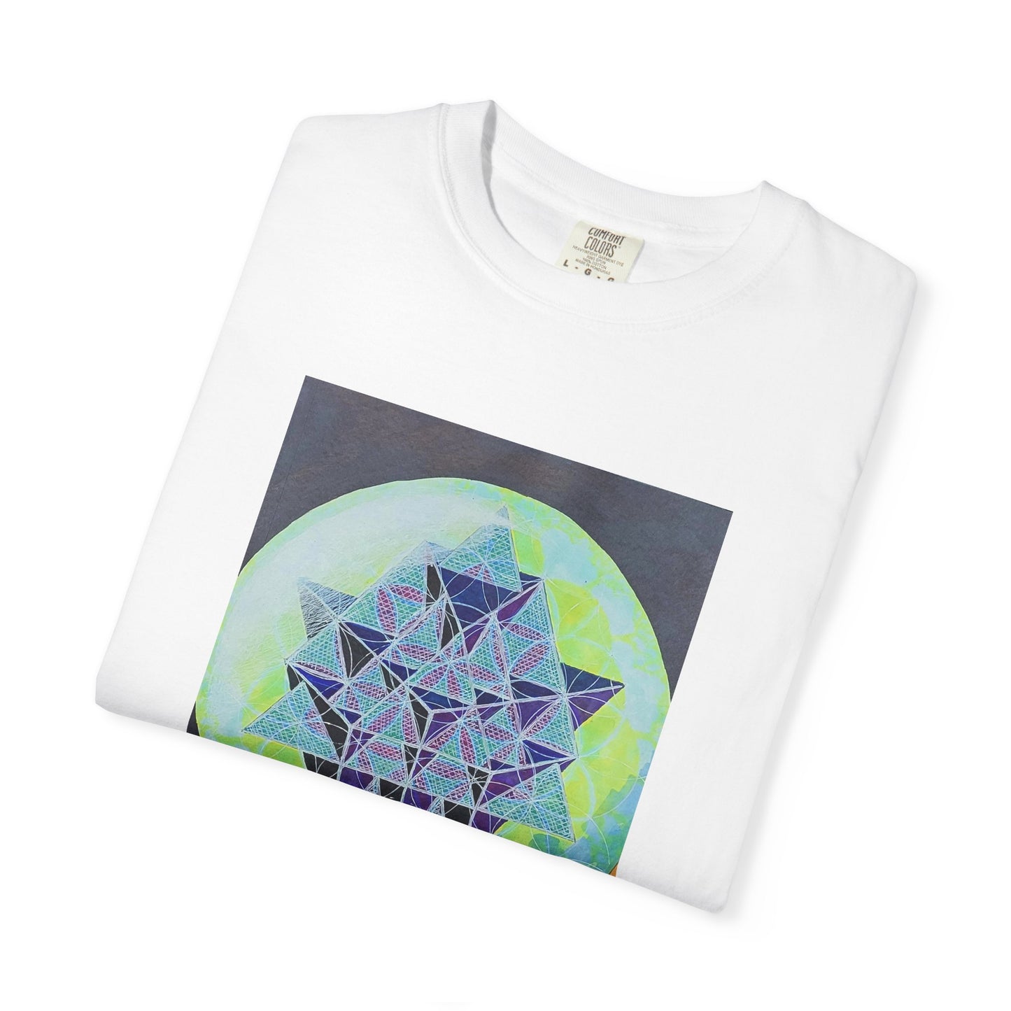 T-shirt with artwork by Frank Noto. Vibrant Artistic Unisex T-Shirt with Sacred Geometry Design, Spiritual Gift, Casual Wear, Festival Fashion, Eco-Friendly Tee