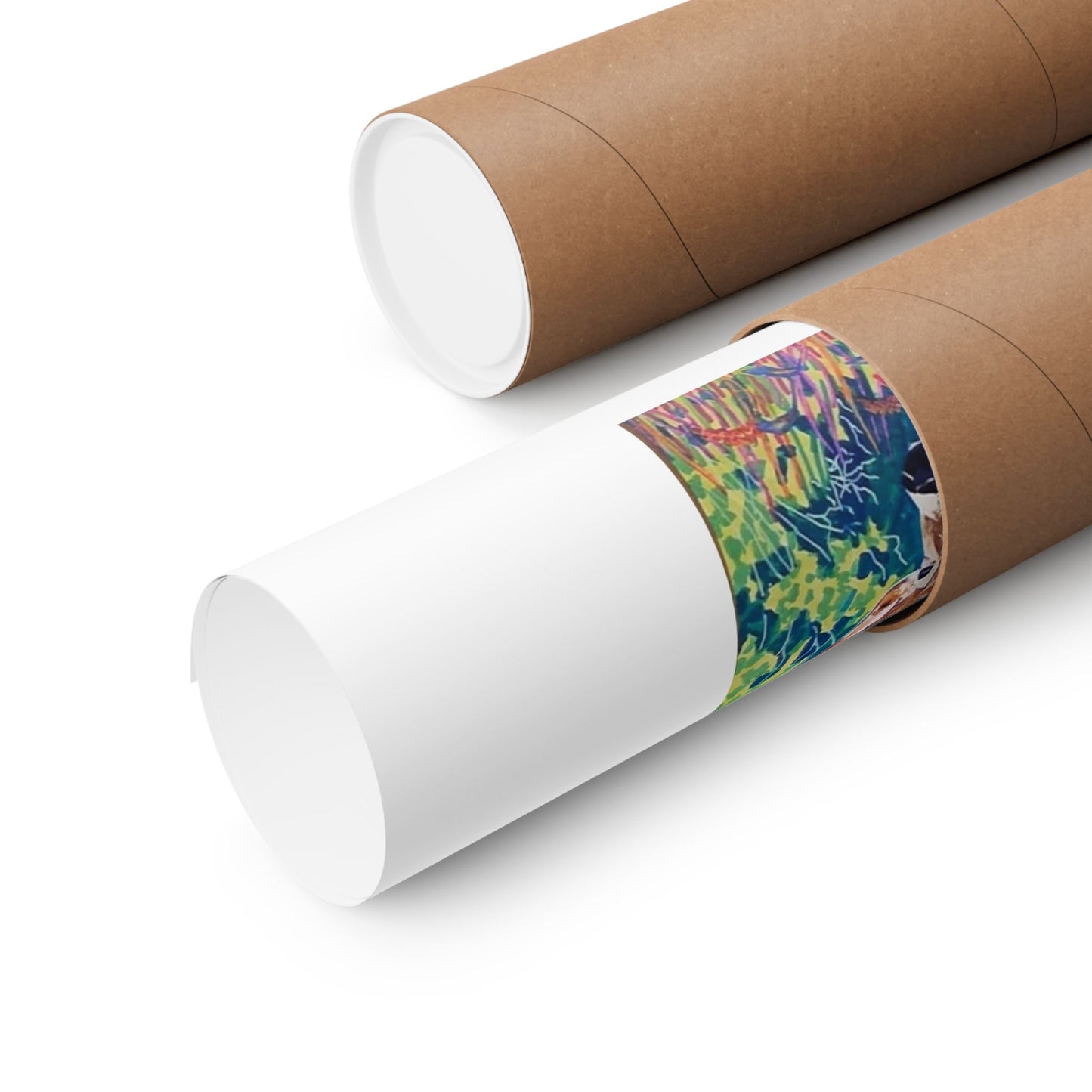 "White-tailed Dream" poster print by Frank Noto Deer Collage Matte Vertical Poster — Colorful Wildlife Art Print