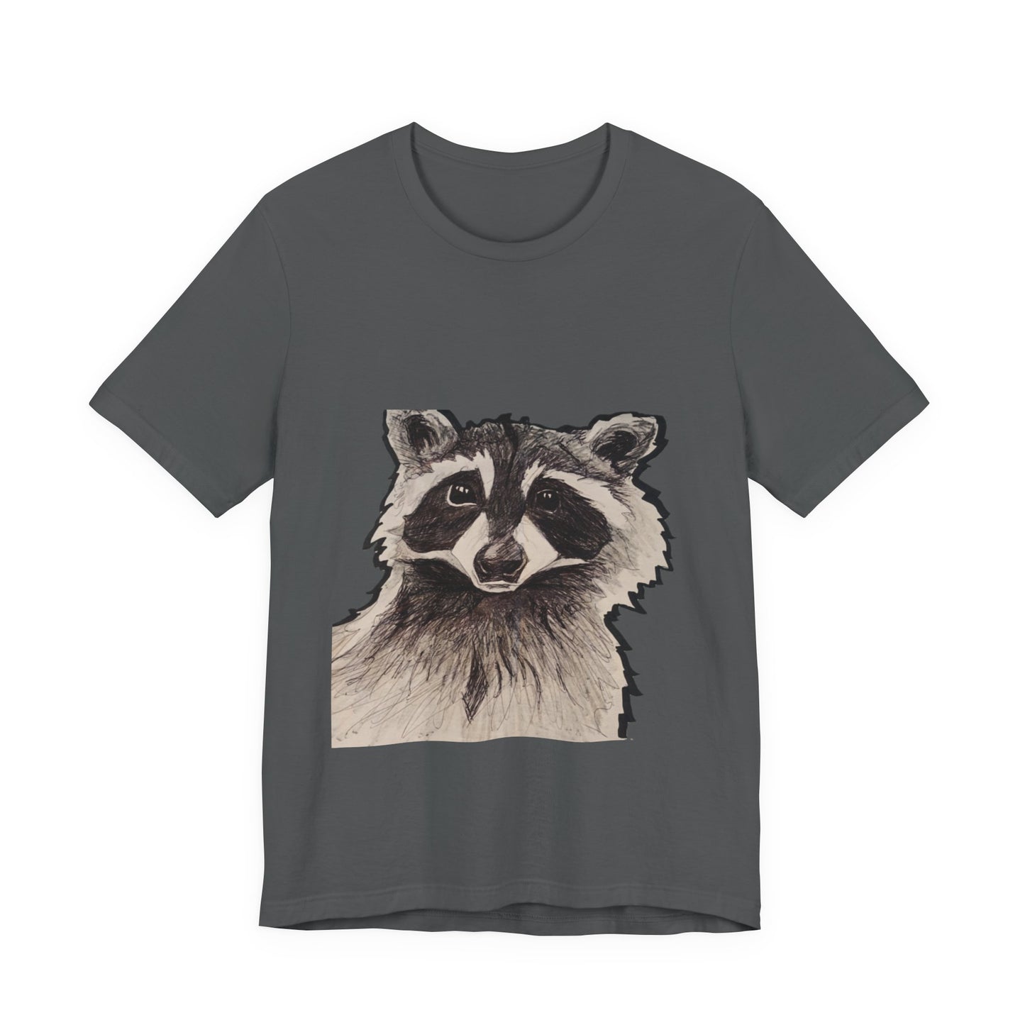 "Nosy Raccoon" illustrated by Noto the Artist. Raccoon Graphic Tee, Unisex Jersey Short Sleeve Shirt, Nature Lover Gift, Casual Wear, Wildlife Appreciation, Eco-Friendly Fashion