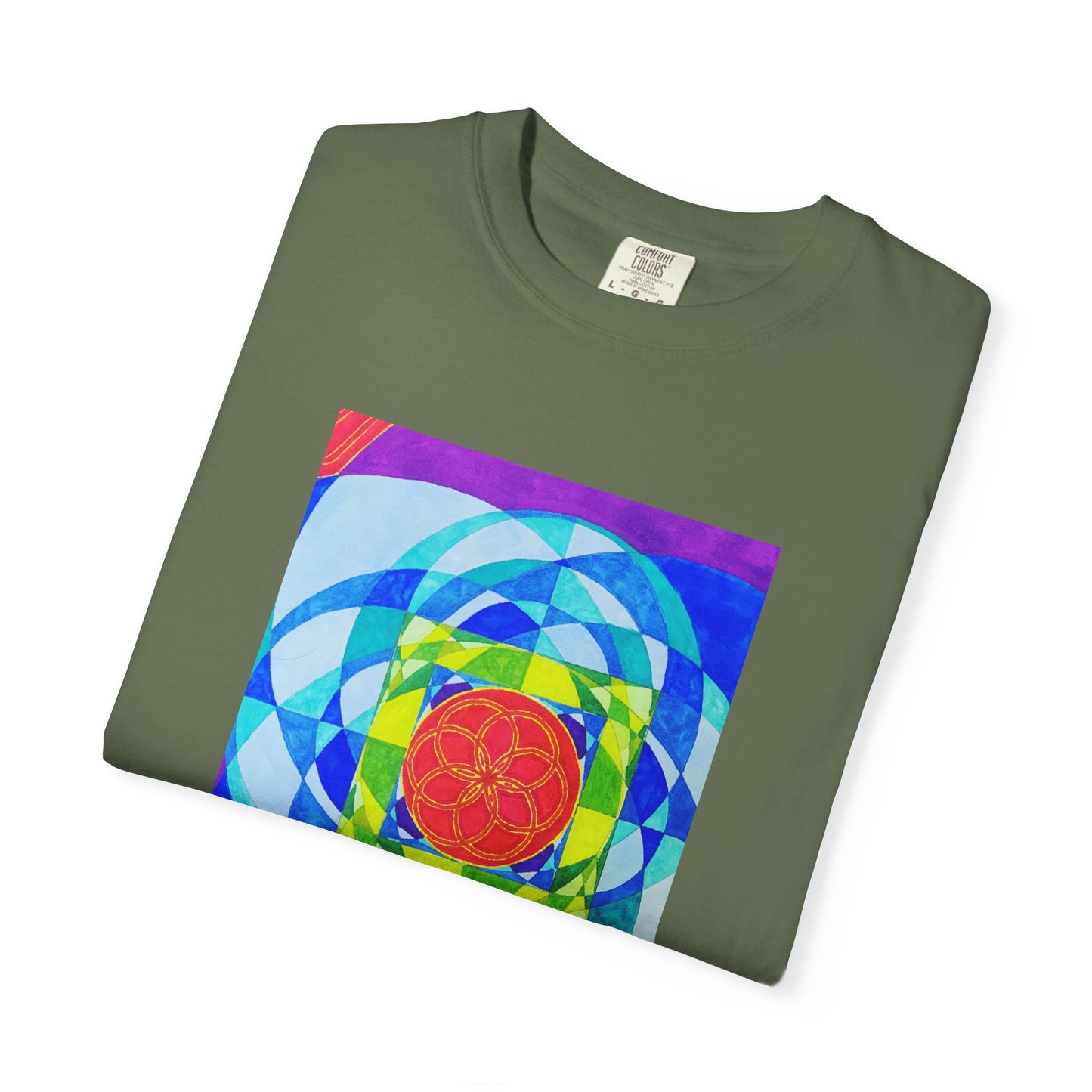 Squared Circle T-Shirt -Artwork by F Noto. Colorful Art Tee for Creative Souls, Gifts, Casual Wear, Art Enthusiasts, Festivals