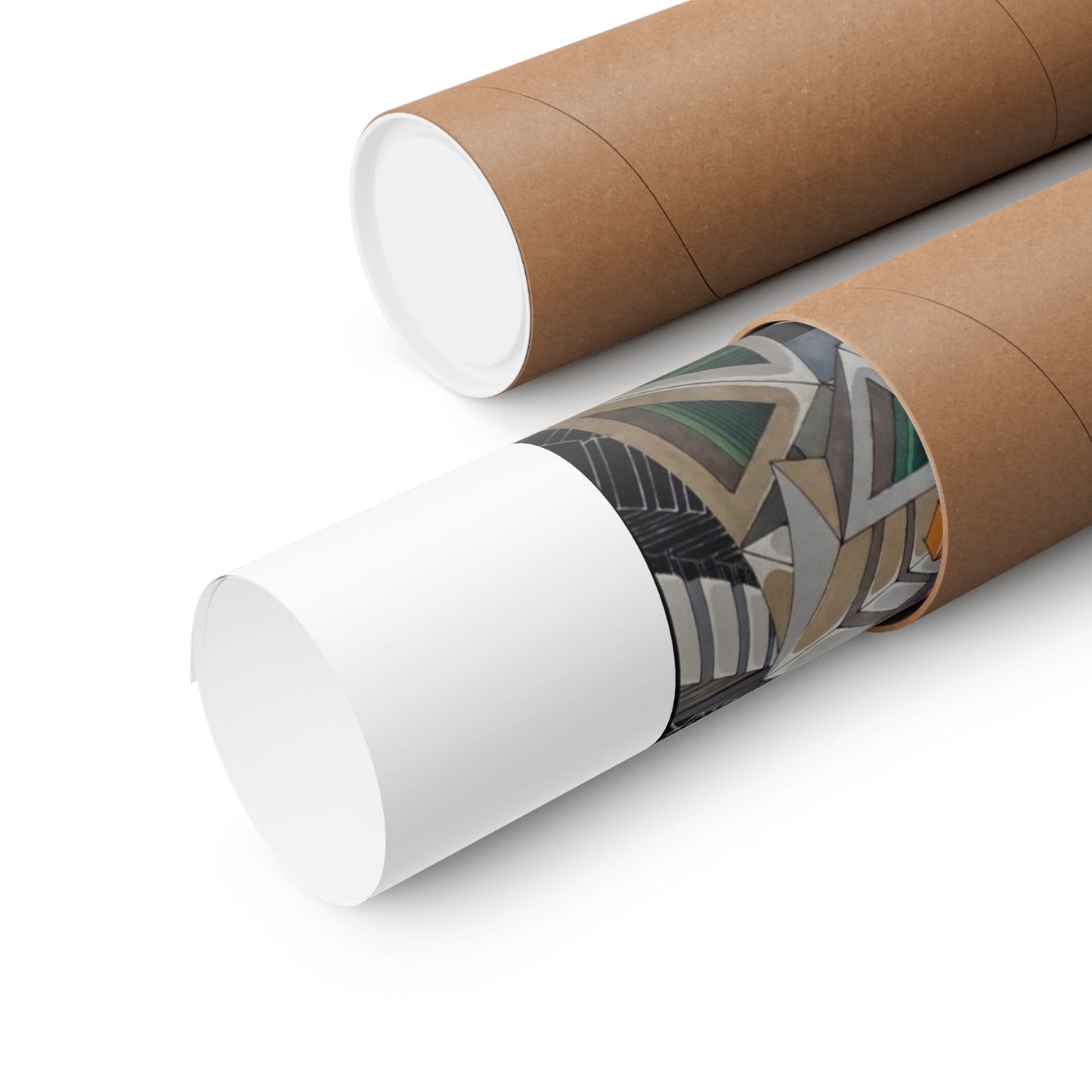 "View of Earth From Inside The Planetary Creation Machine" Geometric Kaleidoscope Matte Poster — Symmetric Urban Abstract Wall Art