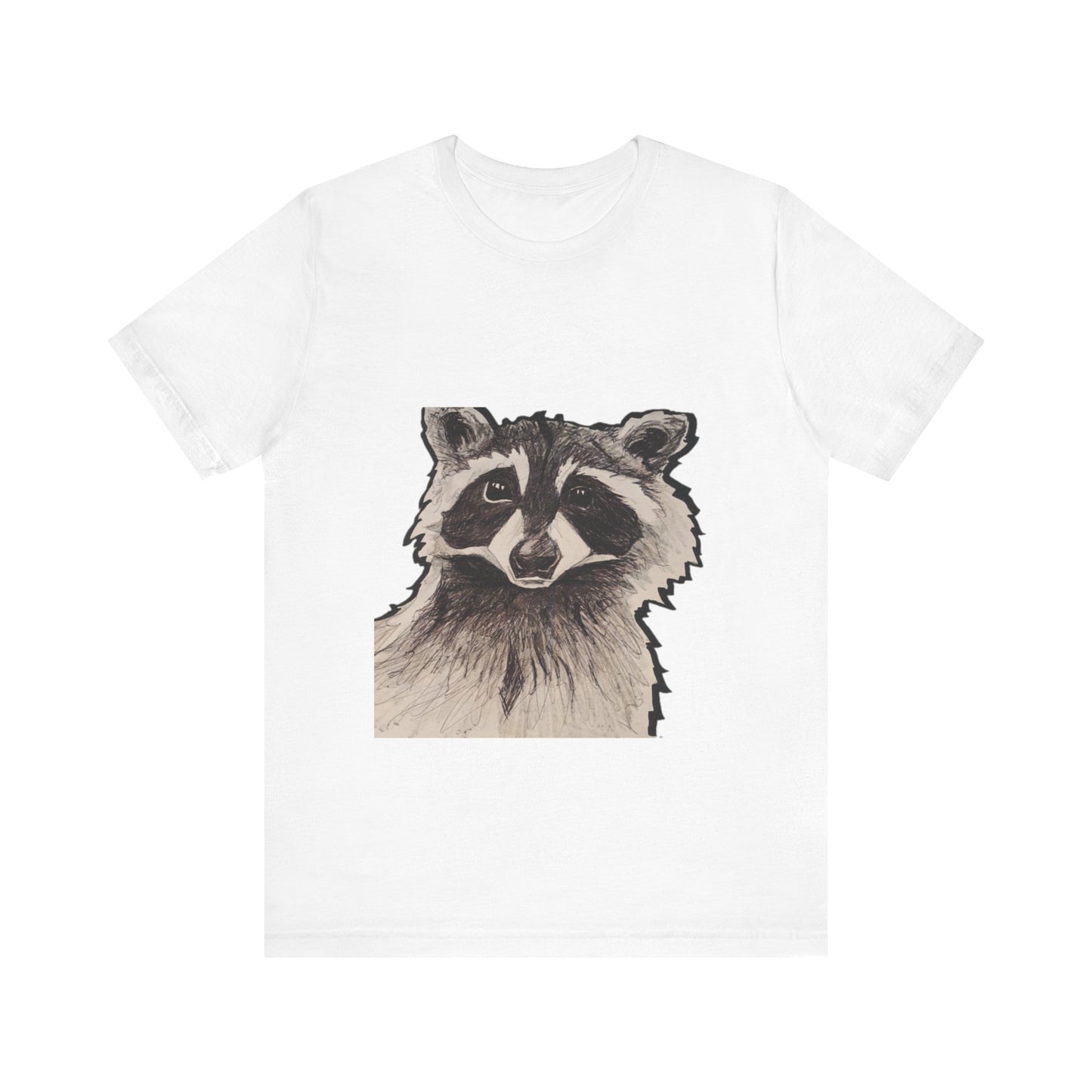 "Nosy Raccoon" illustrated by Noto the Artist. Raccoon Graphic Tee, Unisex Jersey Short Sleeve Shirt, Nature Lover Gift, Casual Wear, Wildlife Appreciation, Eco-Friendly Fashion