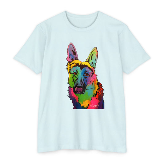 Vibrant Dog Art T-Shirt, Colorful Pet Shirt, Unisex Graphic Tee, Gift for Dog Lovers, Casual Wear featuring artwork by noto the artist