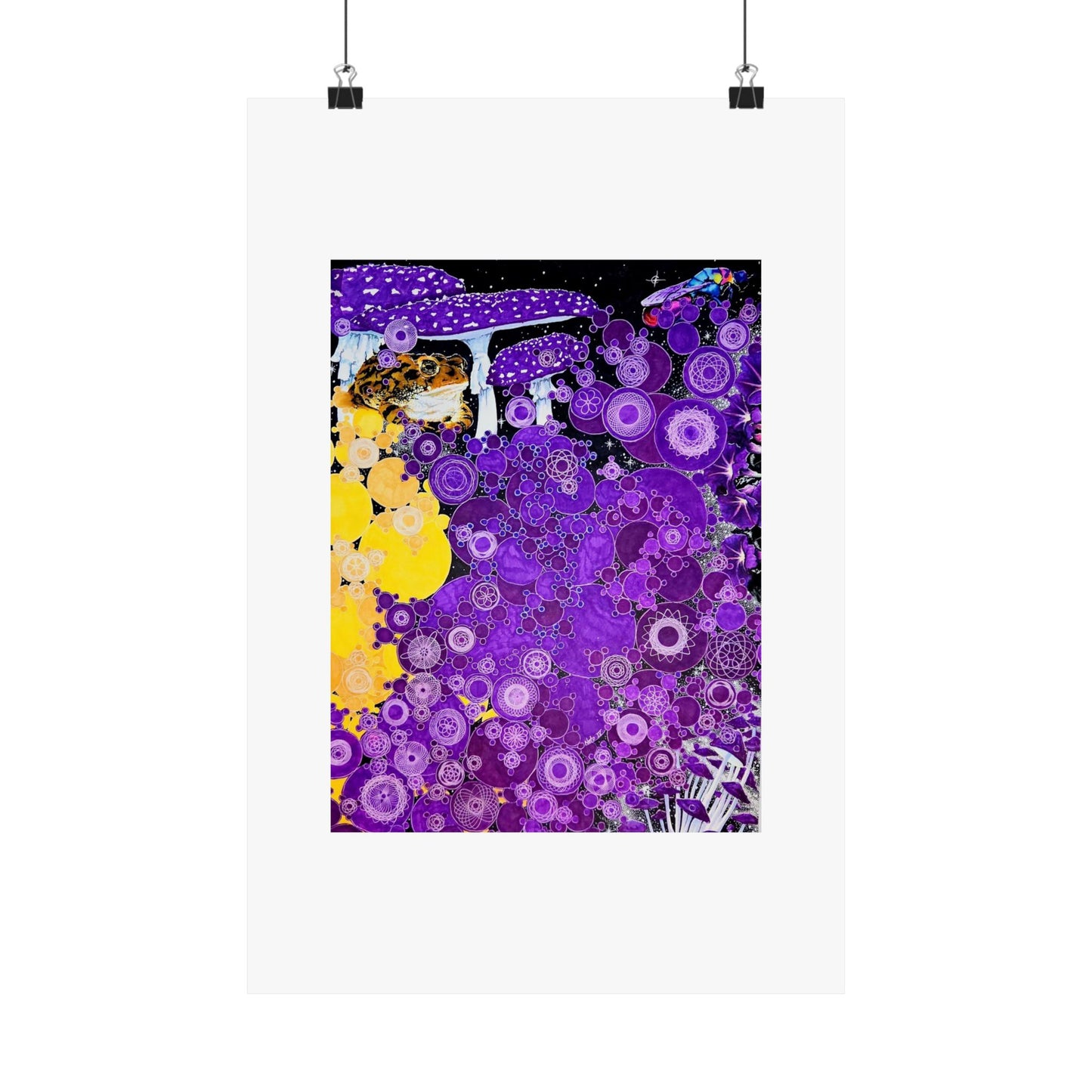 "Atoms of a Toad's World" Abstract Purple Galaxy Poster — Matte Vertical Art Print  Artwork by Noto the Artist