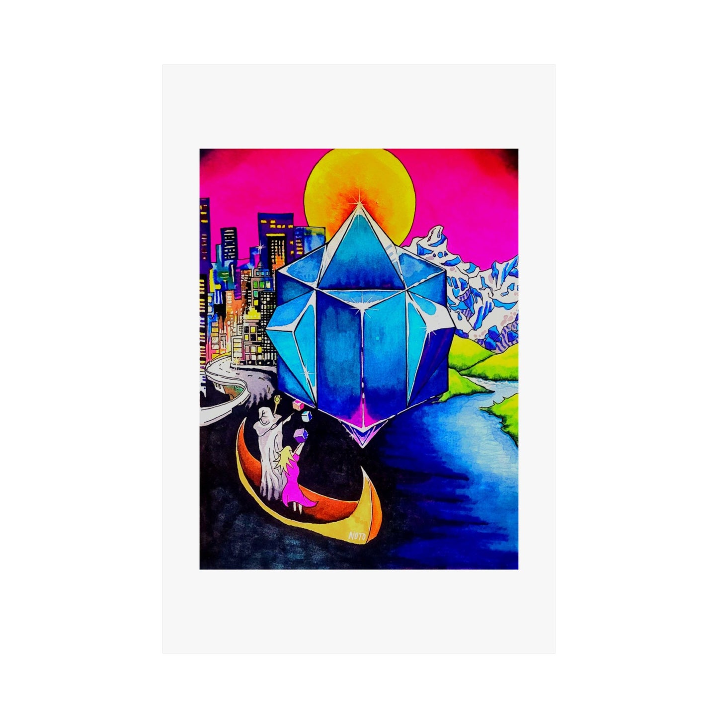 "Create your World" print by Noto the Artist. Vibrant Matte Vertical Posters, Colorful Wall Art Décor for Home, Unique Gift for Art Lovers, Bright and Whimsical Decoration