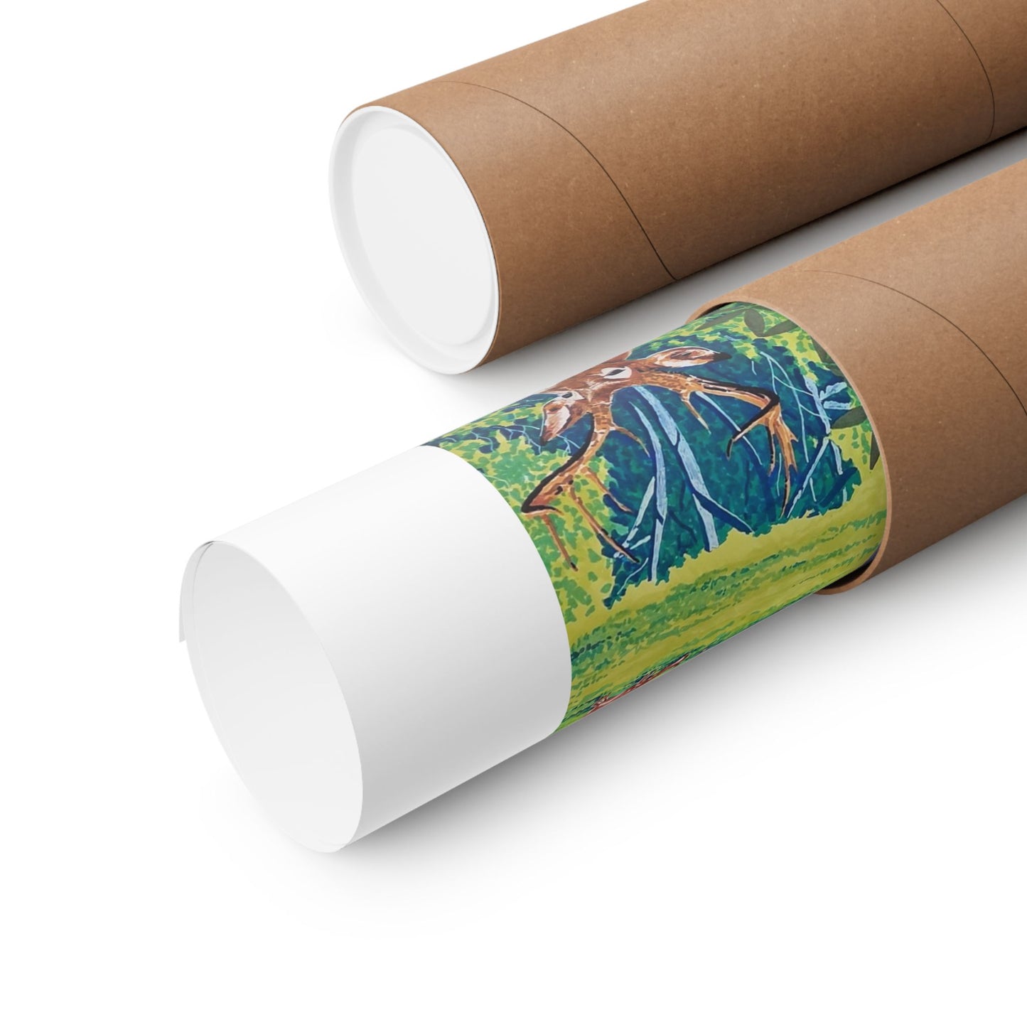 "White-tailed Dream" poster print by Frank Noto Deer Collage Matte Vertical Poster — Colorful Wildlife Art Print