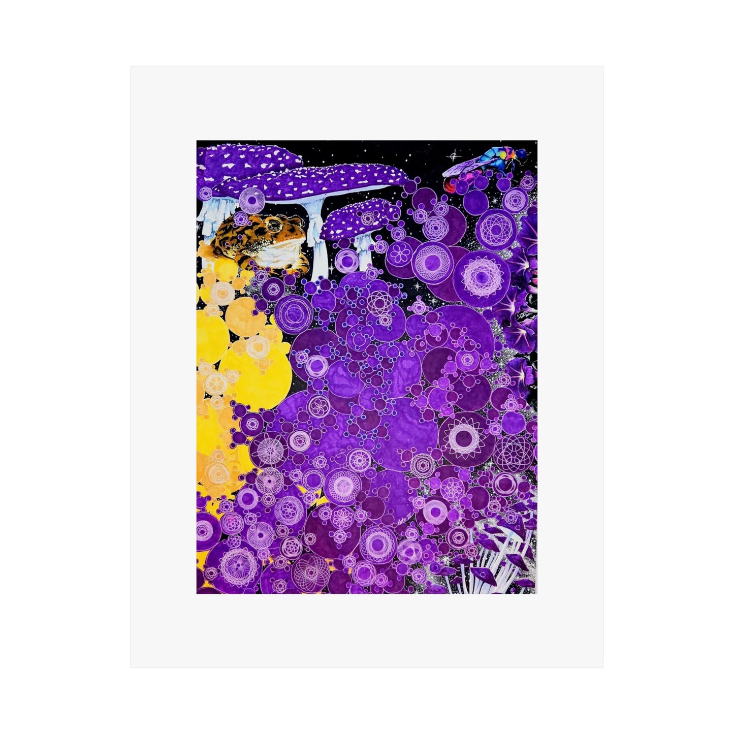 "Atoms of a Toad's World" Abstract Purple Galaxy Poster — Matte Vertical Art Print  Artwork by Noto the Artist