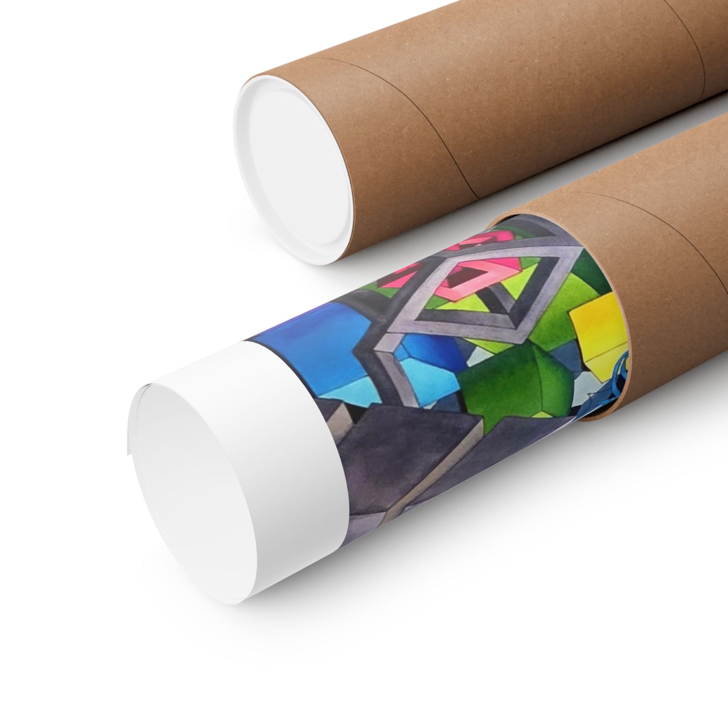 "The Heart of the Machine" poster print Geometric Kaleidoscope Matte Poster — Vibrant Abstract Wall Art