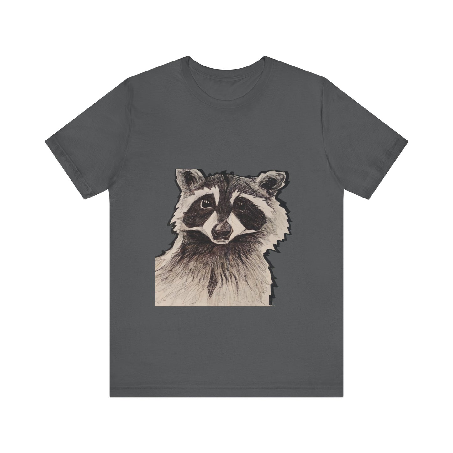 "Nosy Raccoon" illustrated by Noto the Artist. Raccoon Graphic Tee, Unisex Jersey Short Sleeve Shirt, Nature Lover Gift, Casual Wear, Wildlife Appreciation, Eco-Friendly Fashion