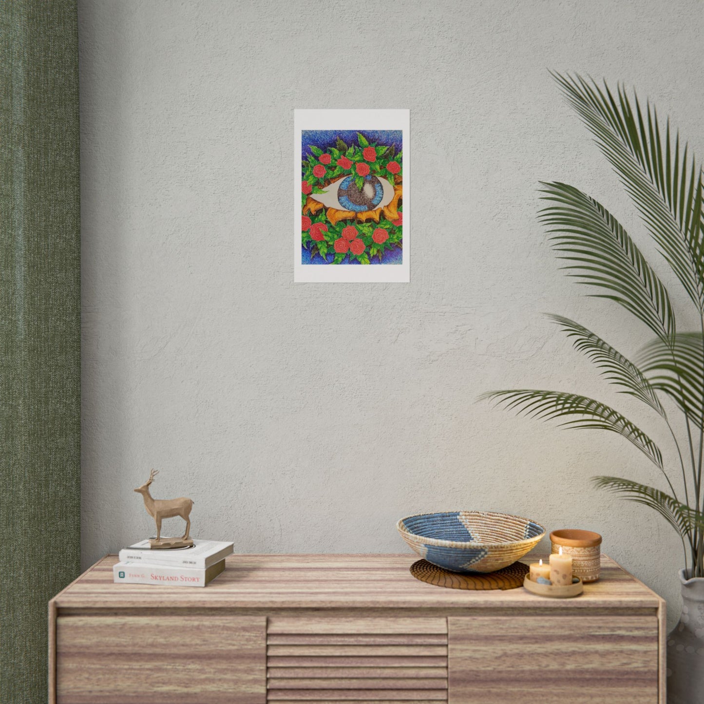 "Eye of the Roses"  Poster print of Artwork by Mississippi artist Frank Noto.  This is a print of the original hand drawn ink art.