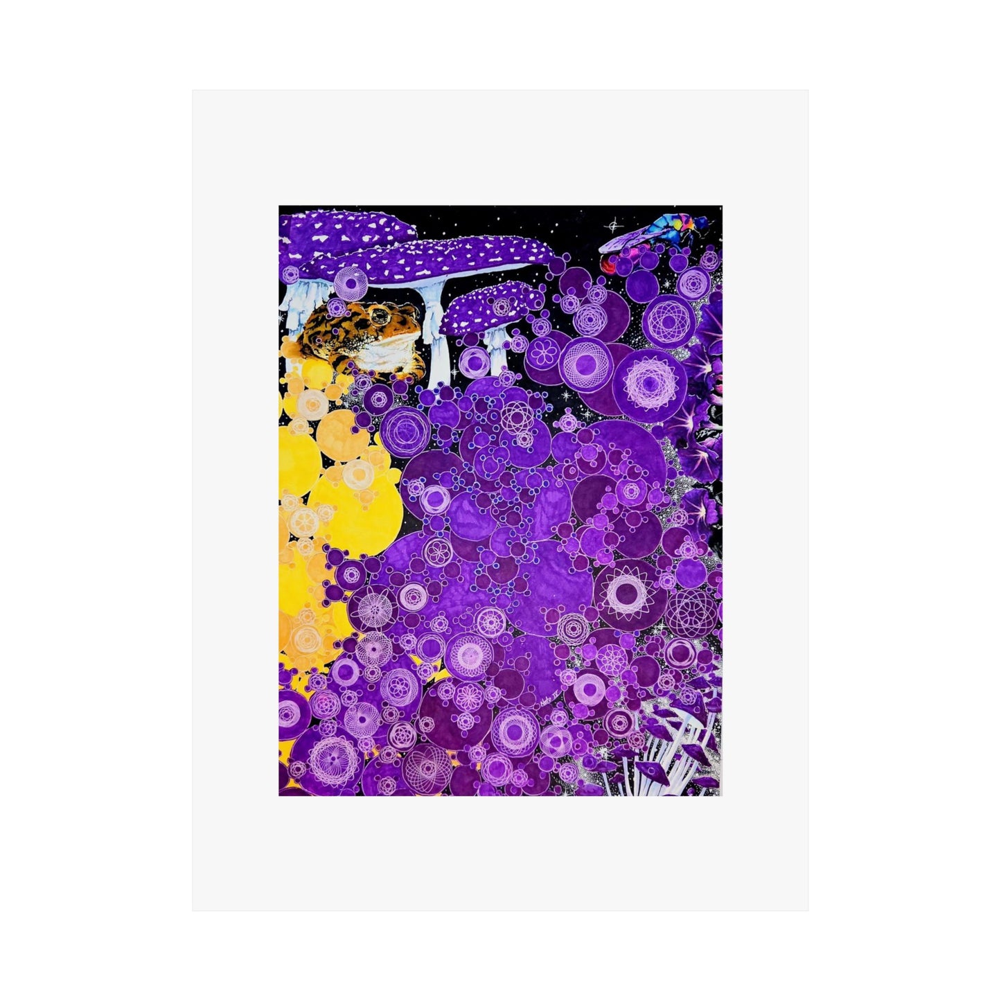 "Atoms of a Toad's World" Abstract Purple Galaxy Poster — Matte Vertical Art Print  Artwork by Noto the Artist
