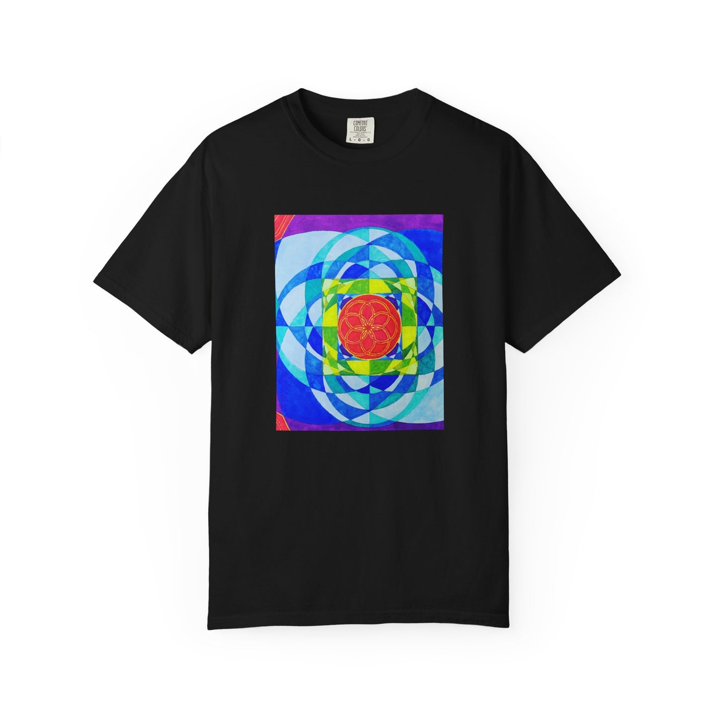 Squared Circle T-Shirt -Artwork by F Noto. Colorful Art Tee for Creative Souls, Gifts, Casual Wear, Art Enthusiasts, Festivals