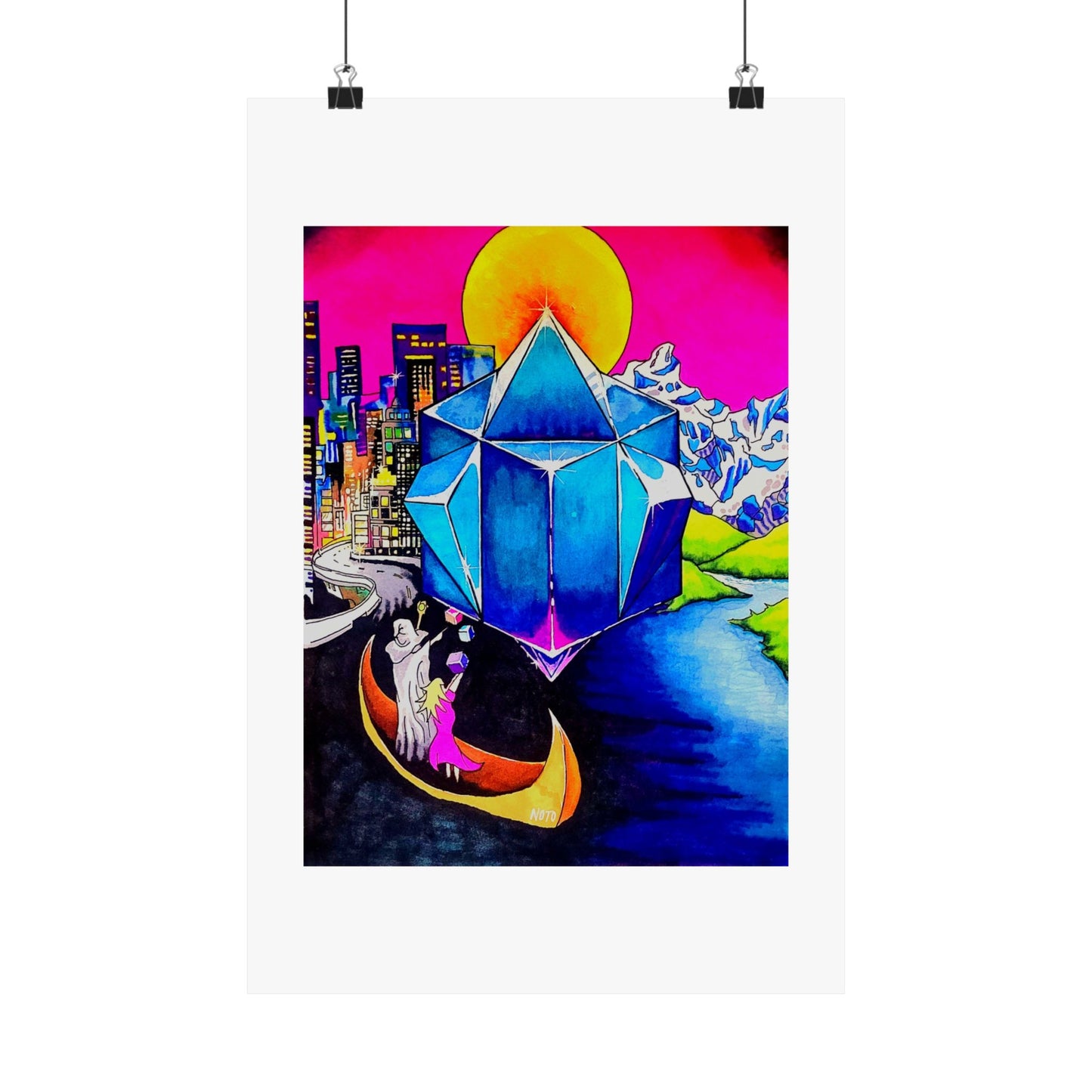"Create your World" print by Noto the Artist. Vibrant Matte Vertical Posters, Colorful Wall Art Décor for Home, Unique Gift for Art Lovers, Bright and Whimsical Decoration