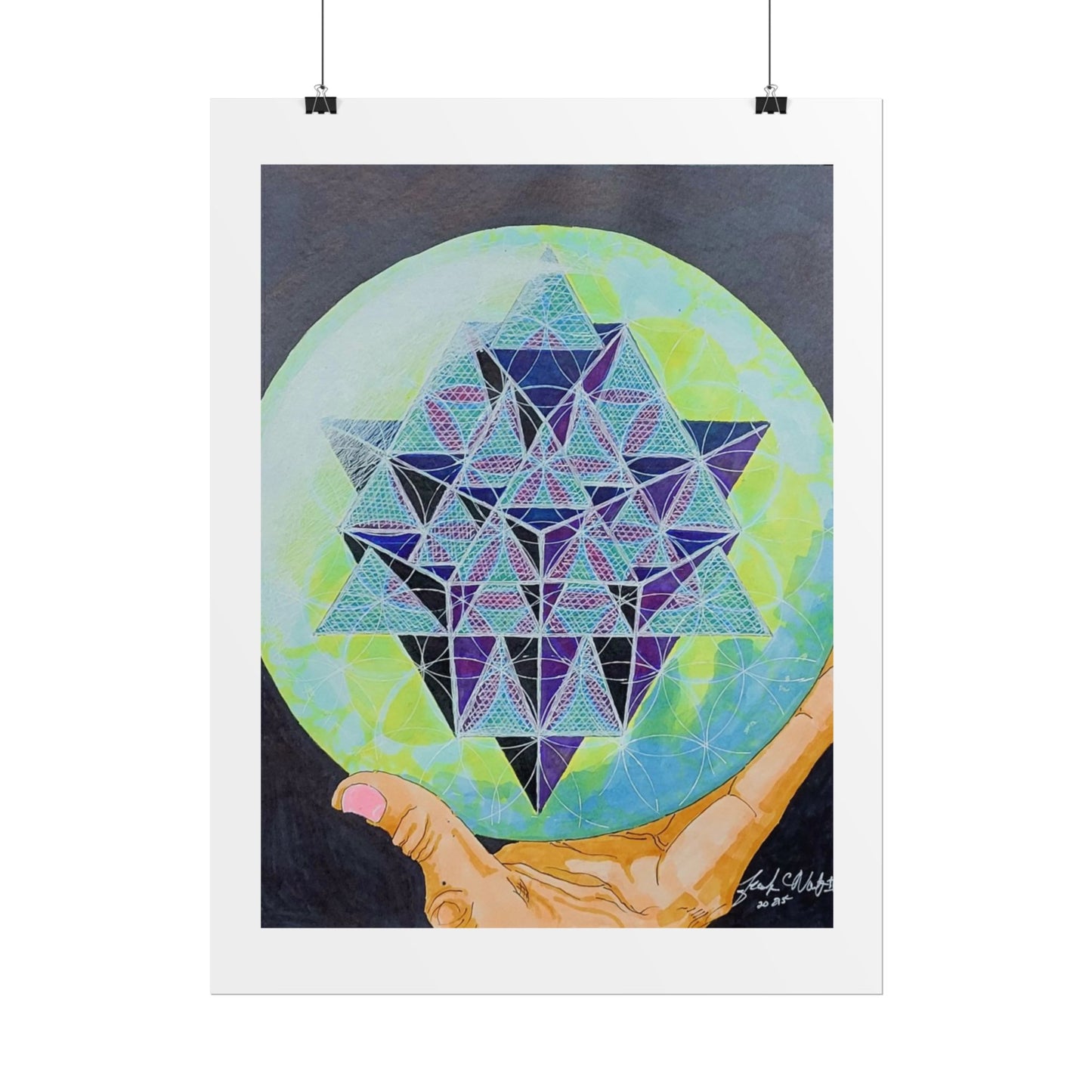 "The Orb" Poster print of artwork by Mississippi artist Frank Noto aka "Noto the Artist".  This is a print of the original hand drawn artwork.