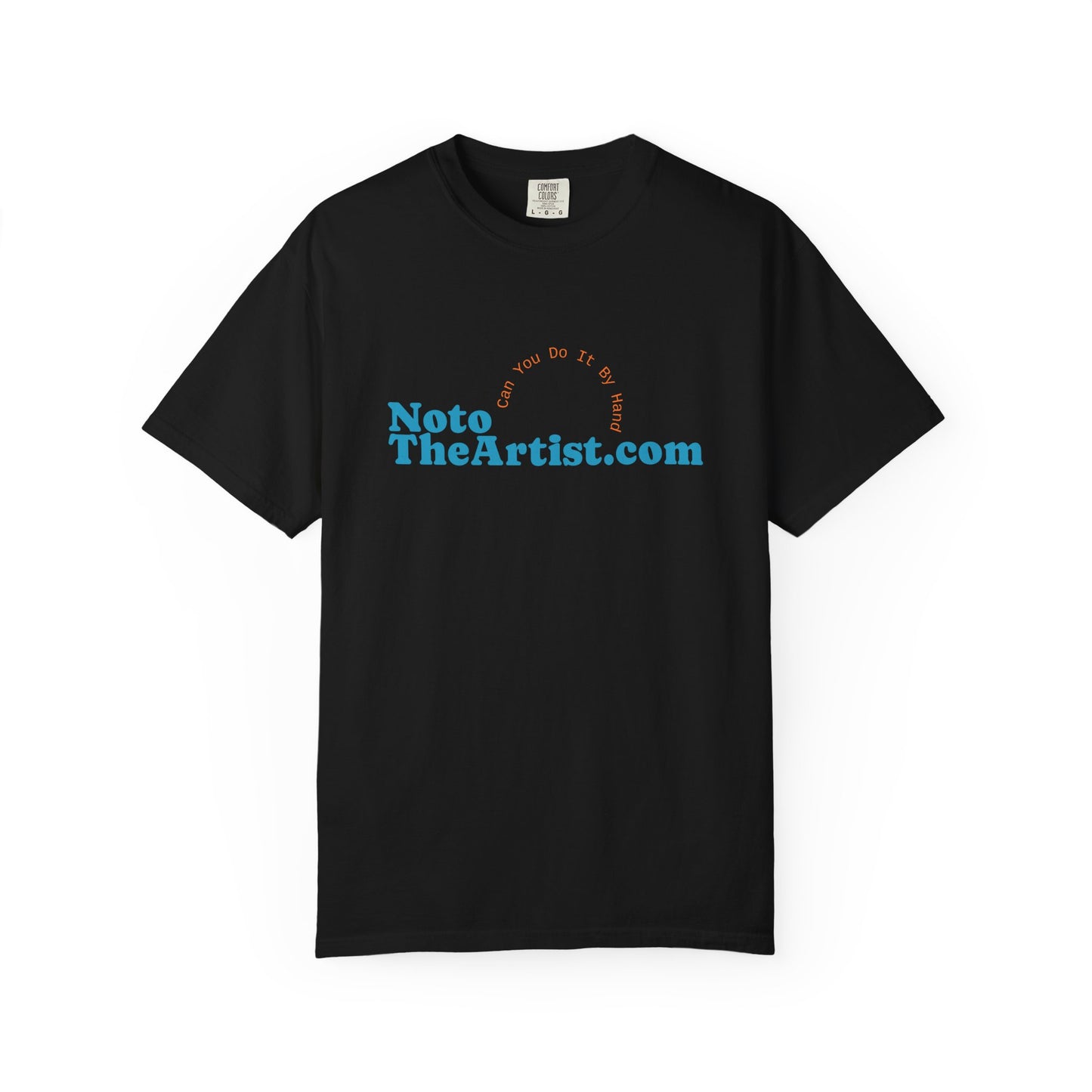 Garment-Dyed T-Shirt with Artwork by Noto the Artist "Blue Chameleon".  From 0riginal hand drawn work by mississppi artist Frank Noto