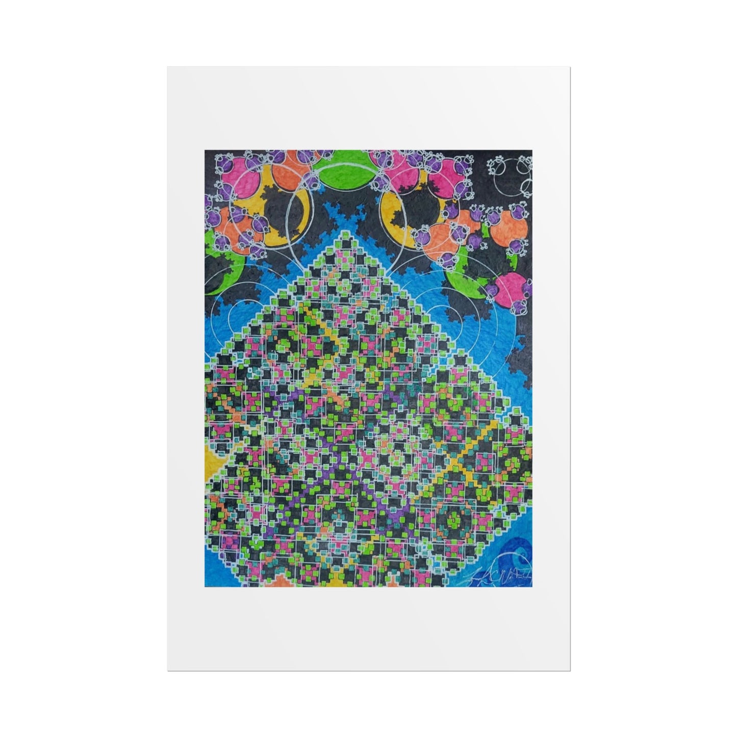 "Fractal Dream" Poster of Artwork by Mississippi artist Frank Noto a.k.a. "Noto the Artist".   This is a print of the original hand drawn artwork.
