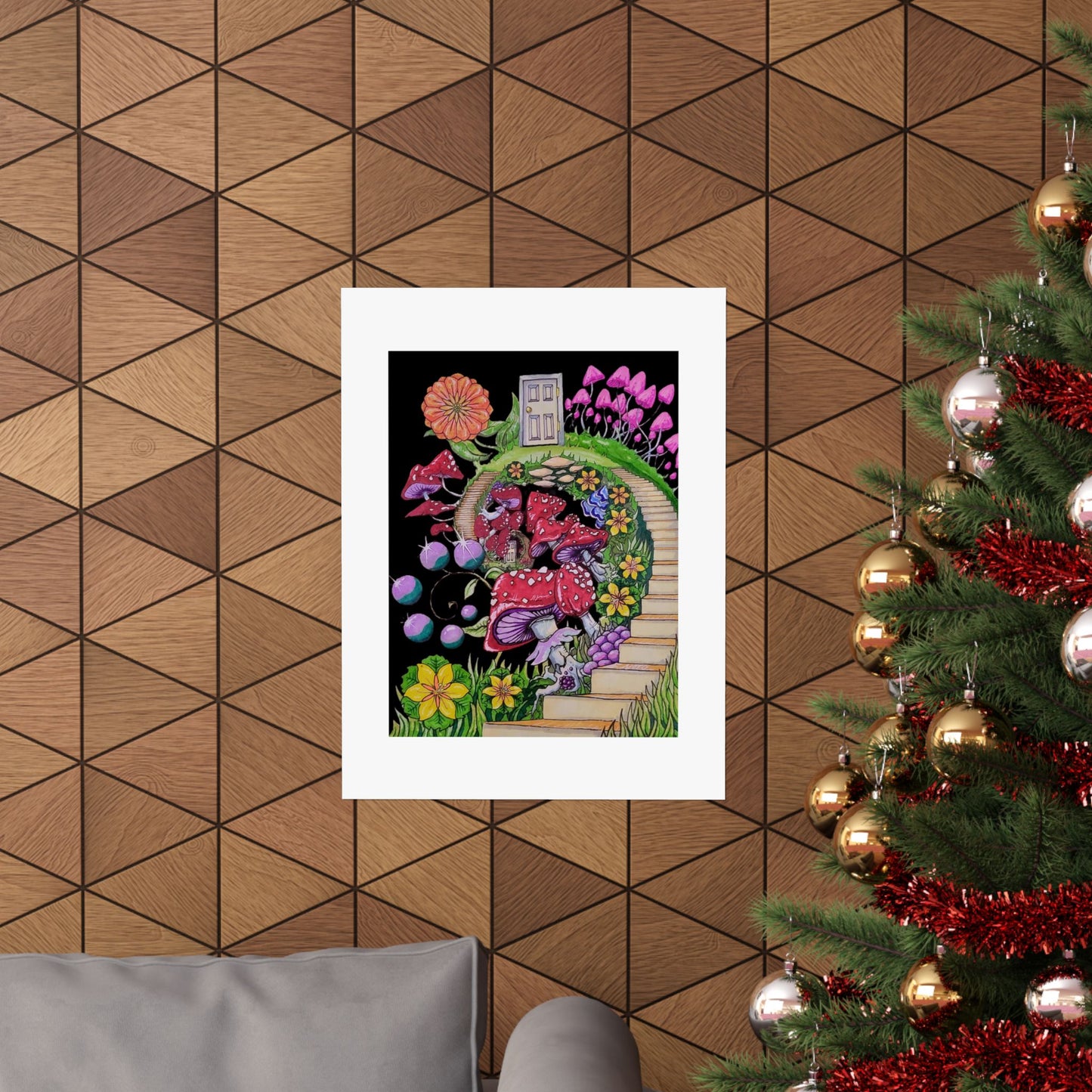 "Paths and Doorways" illustrated by Noto the Artist. Poster print of the original artwork. Whimsical Nature Poster Set - Enchanting Garden Decor, Bohemian Wall Art, Dreamy Home Aesthetic, Gift for Nature Lovers, Colorful Artwork