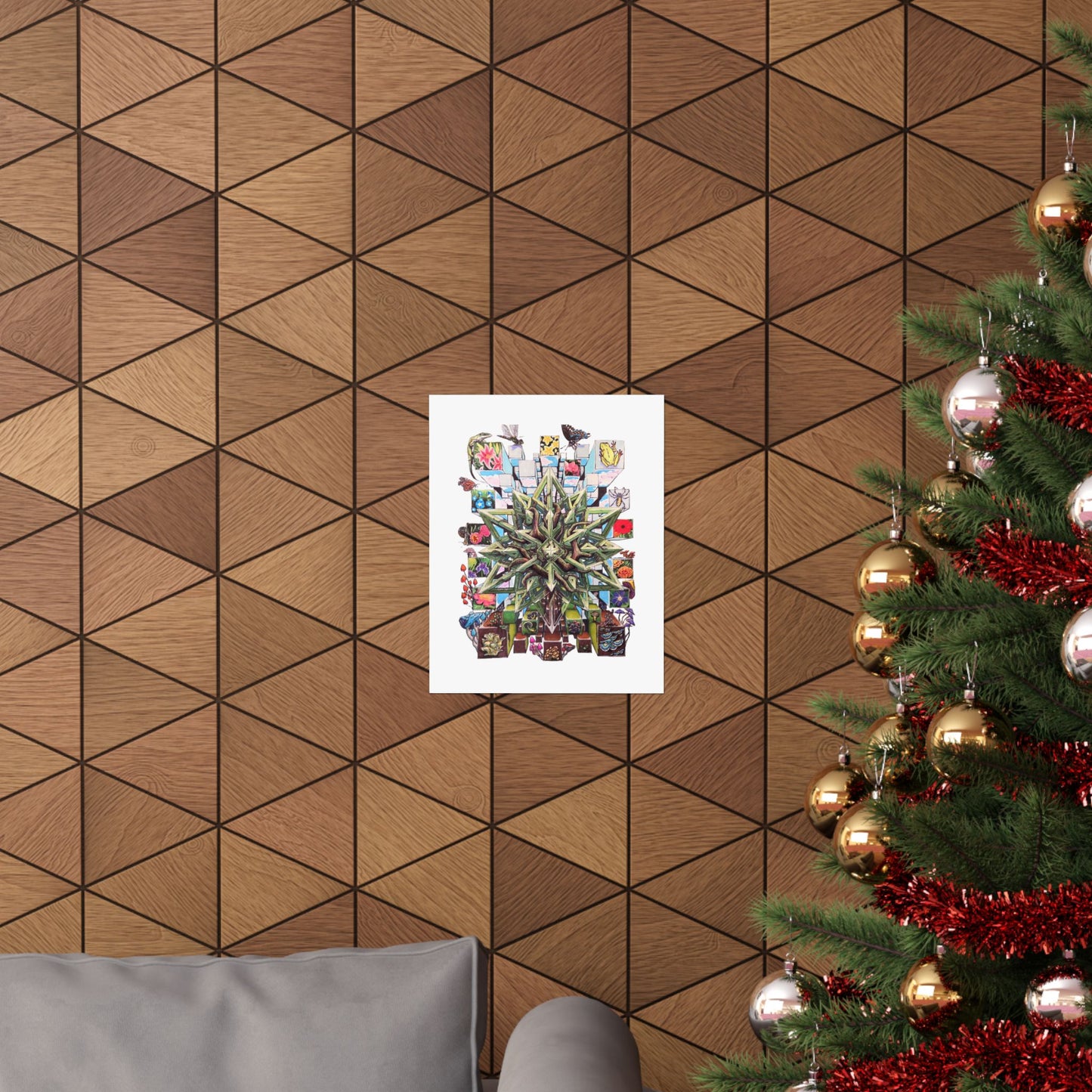 " Particle of an Explosion of Nature" Botanical Geometric Poster — Succulent Star Matte Vertical Wall Art
