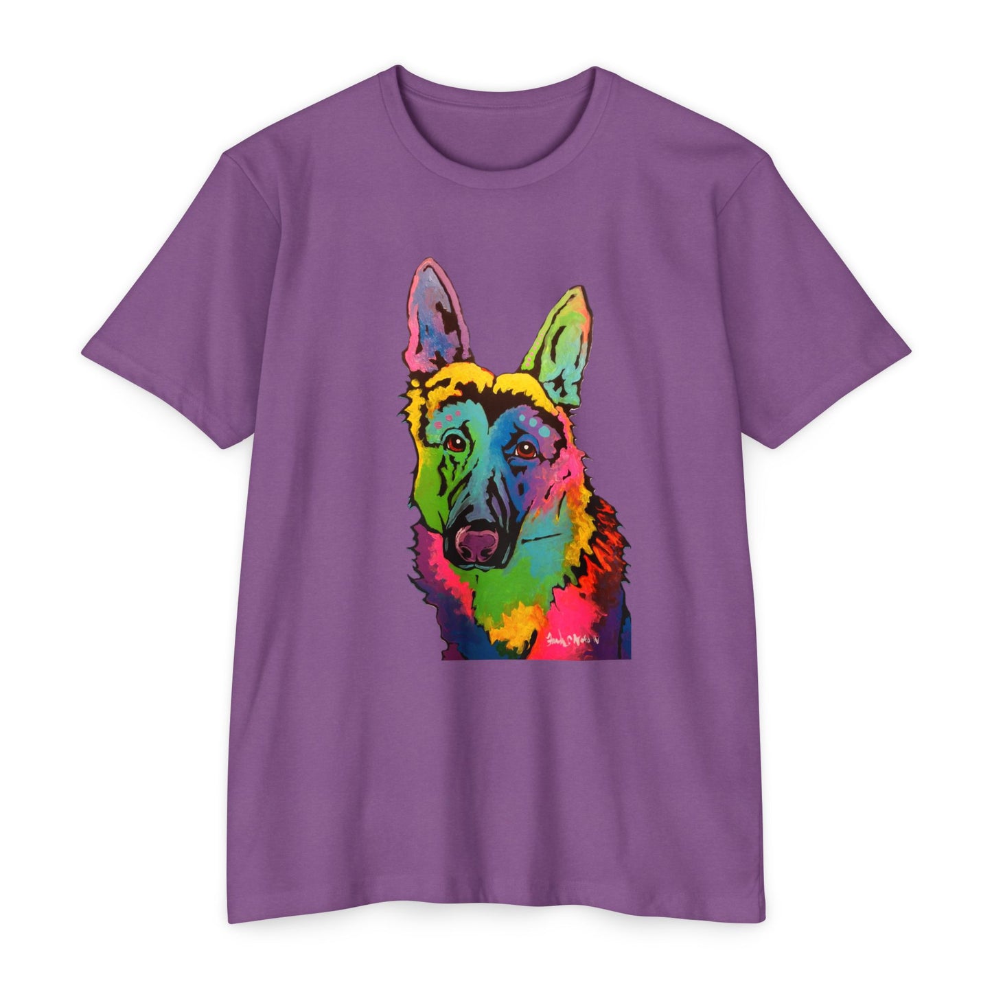 Vibrant Dog Art T-Shirt, Colorful Pet Shirt, Unisex Graphic Tee, Gift for Dog Lovers, Casual Wear featuring artwork by noto the artist