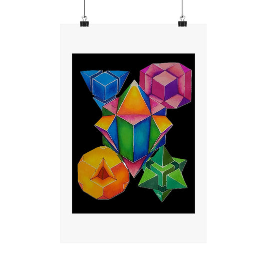 "Colors Merge" artwork by Noto the Artist. Vibrant Geometric Wall Art Poster, Colorful Abstract Decor, Modern Home Aesthetic, Unique Gift for Art Lovers, Stylish Room Decoration