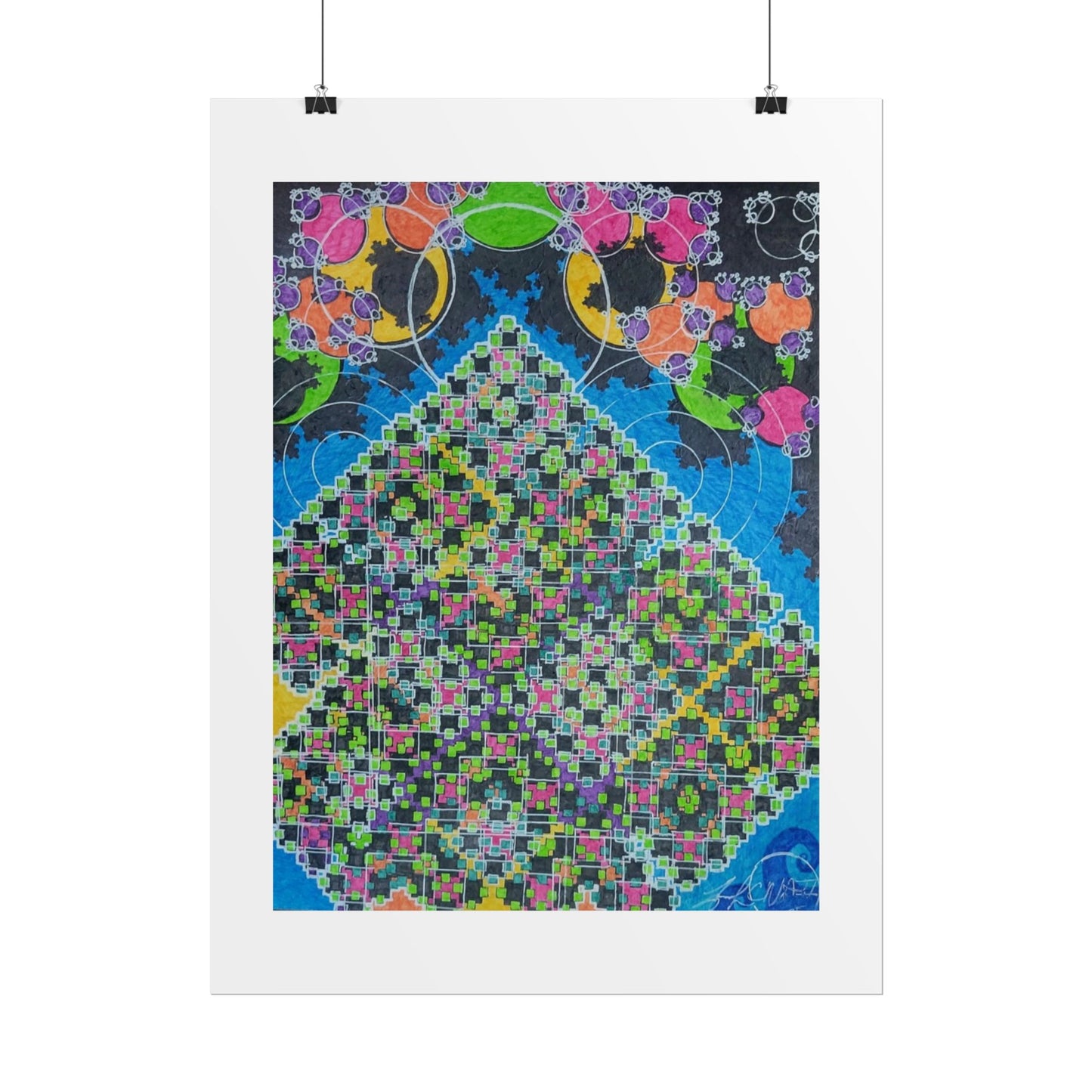 "Fractal Dream" Poster of Artwork by Mississippi artist Frank Noto a.k.a. "Noto the Artist".   This is a print of the original hand drawn artwork.