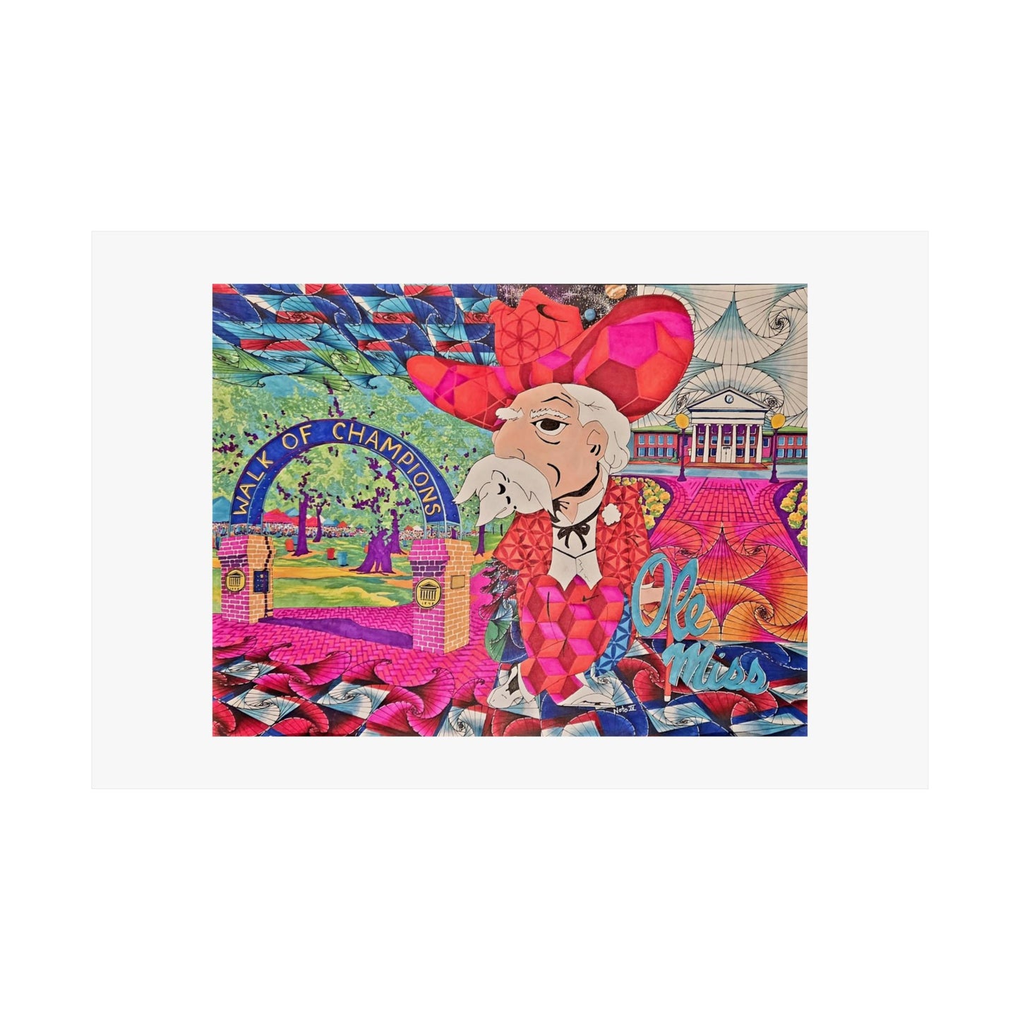 "Ole Miss Daytripper" Matte Poster — Vibrant Pop-Art Illustration