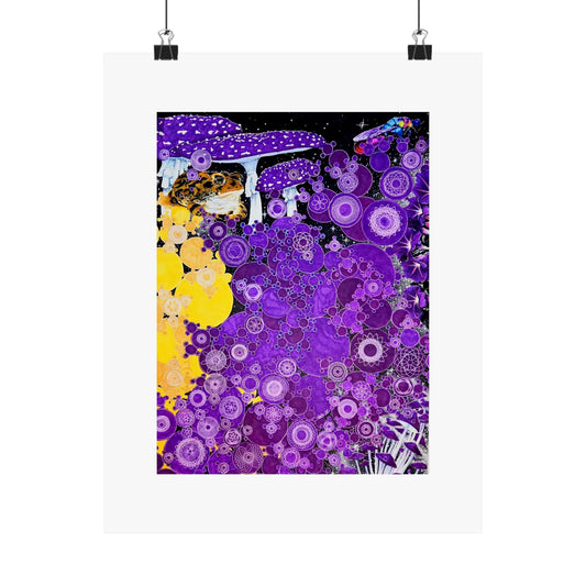 "Atoms of a Toad's World" Abstract Purple Galaxy Poster — Matte Vertical Art Print  Artwork by Noto the Artist