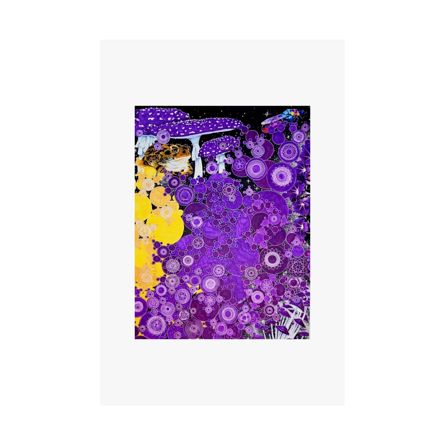 "Atoms of a Toad's World" Abstract Purple Galaxy Poster — Matte Vertical Art Print  Artwork by Noto the Artist